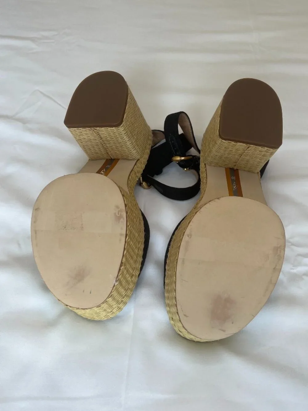 Sam Edelman Immie Platform Heels Espadrille Black Sandals Black Size 10